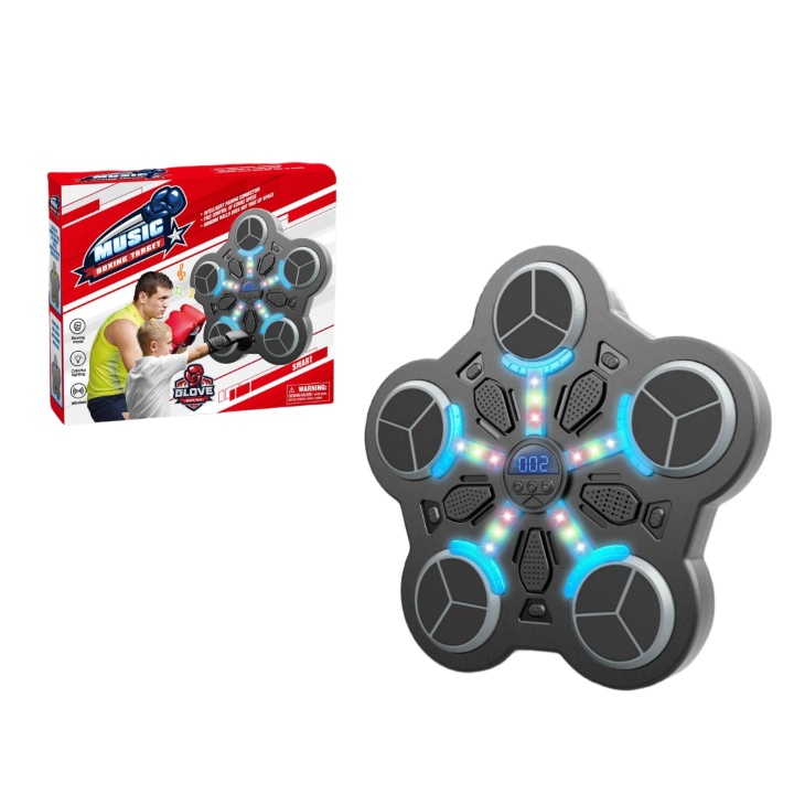Entrenador de boxeo de pared con luces LED y Bluetooth.