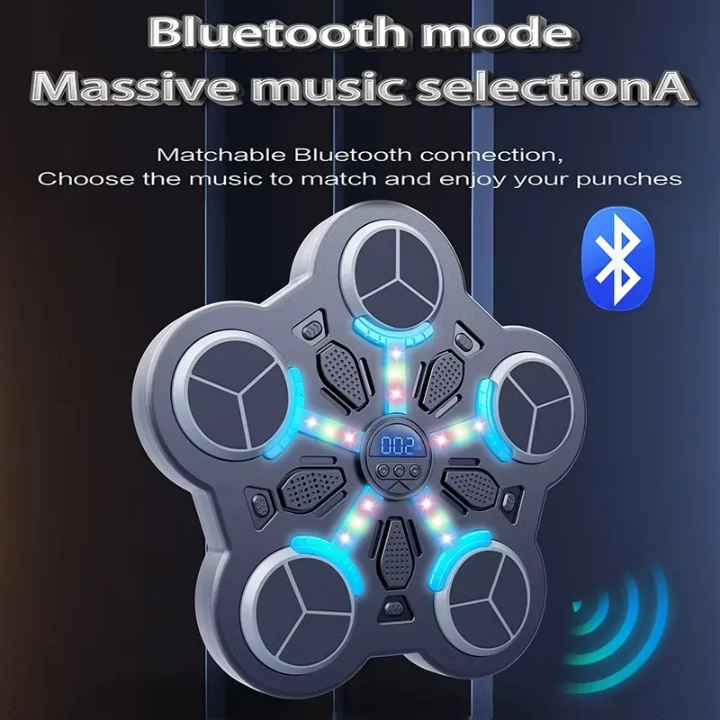 Entrenador de boxeo de pared con luces LED y Bluetooth.