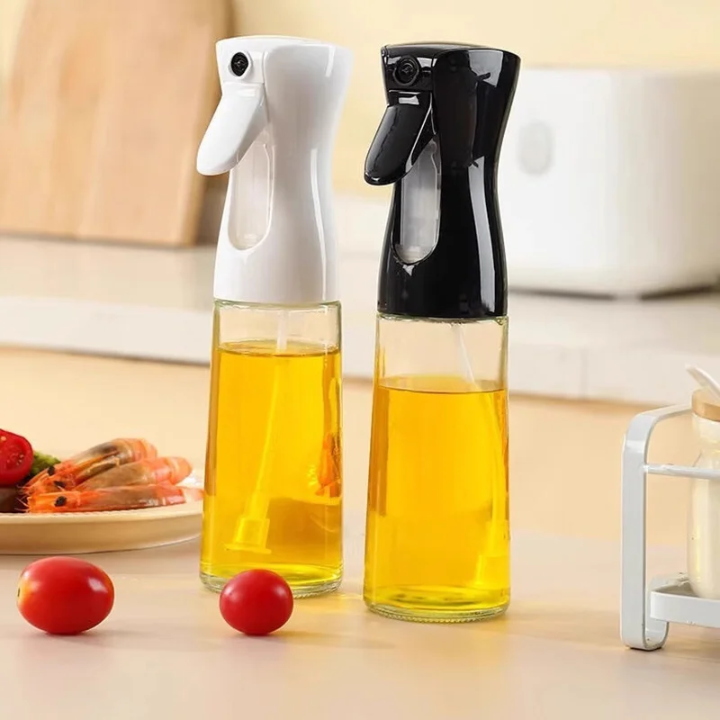 Botella atomizador para aceite comestible.