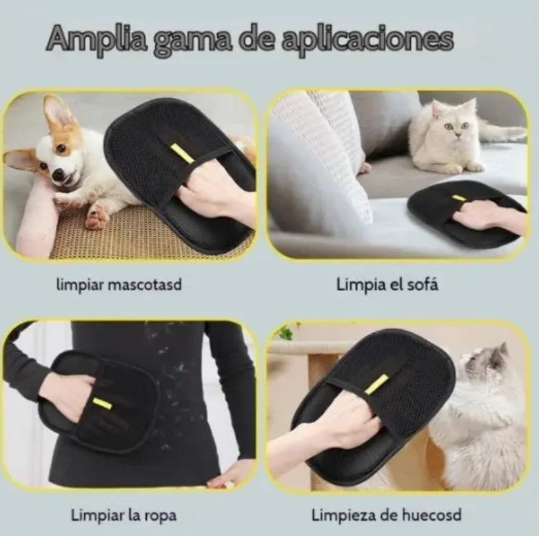 Guante Quitapelos Electrostático para Mascotas y Tapicería