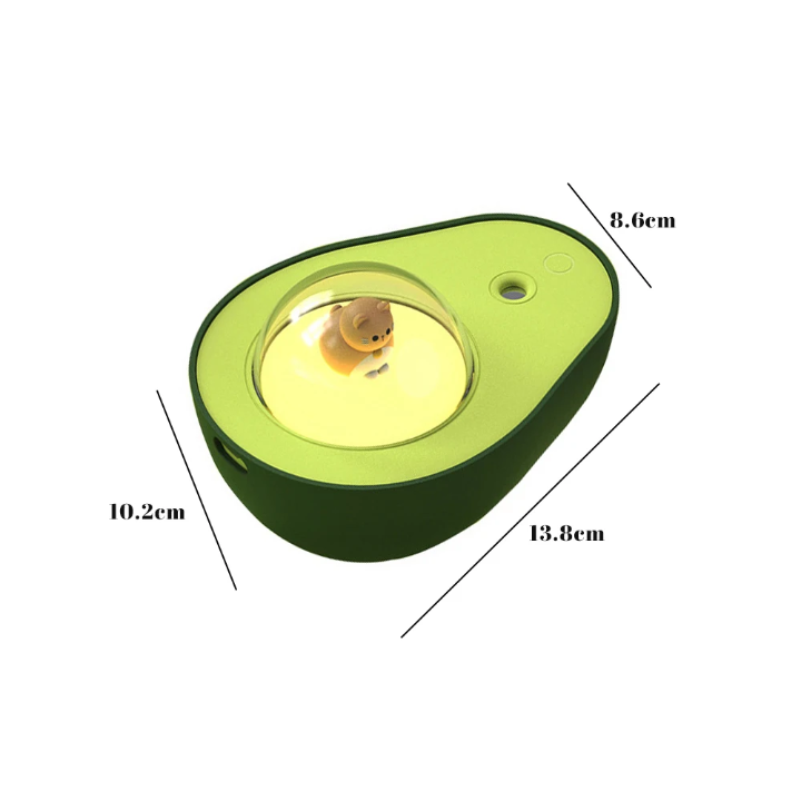 Humidificador con Luz Nocturna – Diseño Aguacate