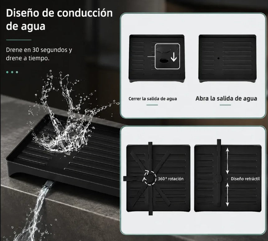 Secaplatos Inoxidable de 2 Niveles con Bandeja