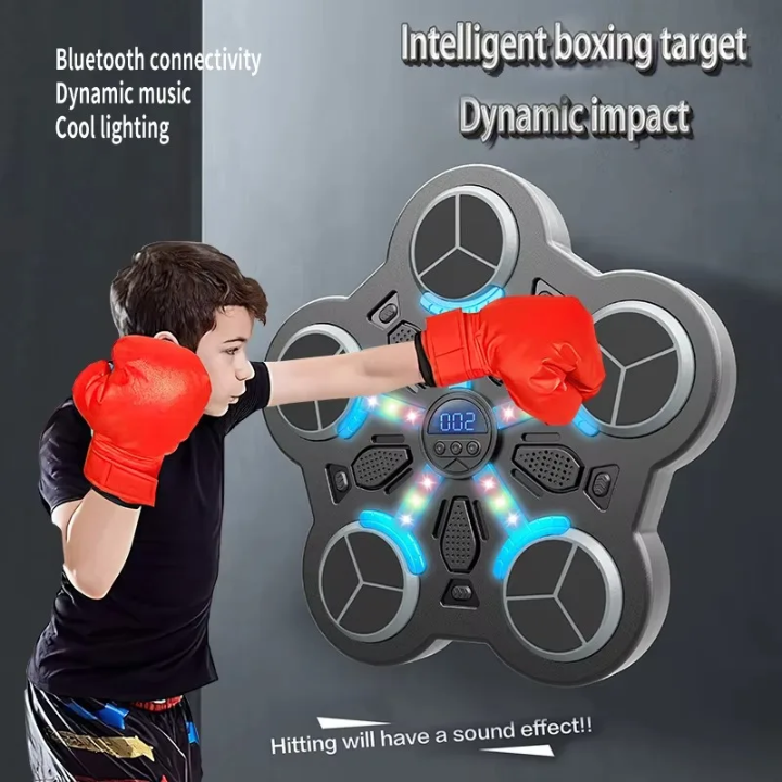 Entrenador de boxeo de pared con luces LED y Bluetooth.